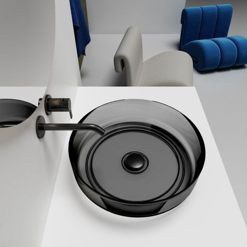 Раковина из полиэфирной смолы Vincea VBS-6T16B 50х50 накладная цвет черный без отверстий под смеситель - фото 3