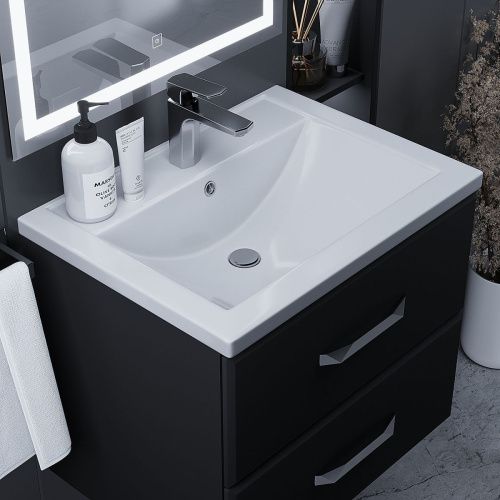 Раковина из искусственного камня Uperwood Foster 291020340 60х40 полувстраиваемая цвет белый - фото 2