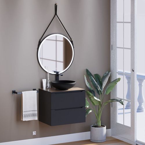 Раковина из искусственного камня Uperwood Sfera 291020318 40х40 накладная цвет черный - фото 3