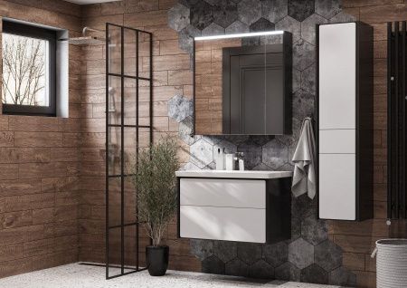 Тумба под раковину Roca Ronda ZRU9302965 80х40 подвесная цвет белый/серый