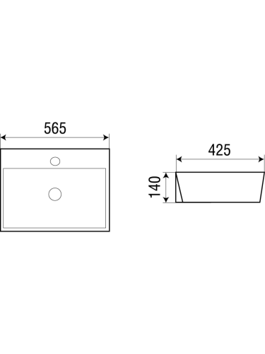 Раковина из сантехнического фаянса WeltWasser WW SK 10000003864 60х40 подвесная цвет белый 1 отверстие под смеситель - фото 2