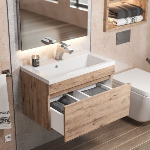 Тумба с раковиной Uperwood Eva 3930313469 60х50 цвет коричневый - фото 3