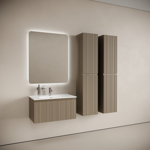 Тумба под раковину Sancos CODE CD80GB 80х50 подвесная цвет бежевый/серый - фото 3