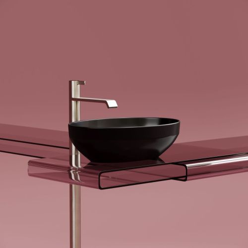 Раковина из сантехнического фарфора Ceramica Nova ELEMENT CN6056MB 50х40 накладная цвет черный без отверстий под смеситель - фото 5