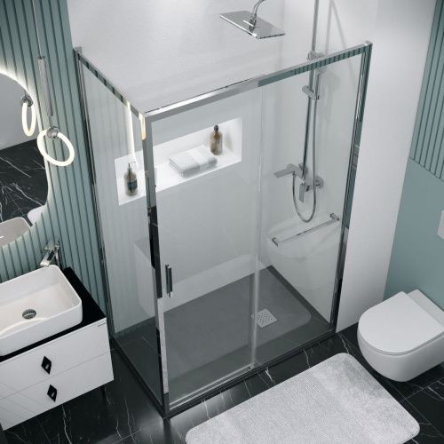 Душевая перегородка Grossman Style 200.K33.05.70.10.00 70х195 стекло прозрачное профиль хром - фото 4