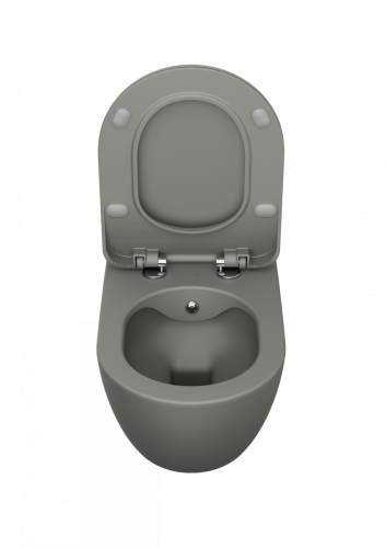 Чаша унитаза подвесная Creavit Free FE322-00CG00E-0000 цвет светло-серый без сиденья смыв торнадо - фото 3