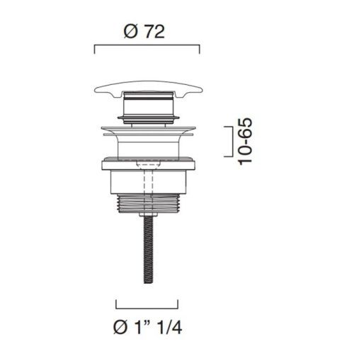 Донный клапан для раковины Catalano 9050300001/9050400001 хром - фото 2