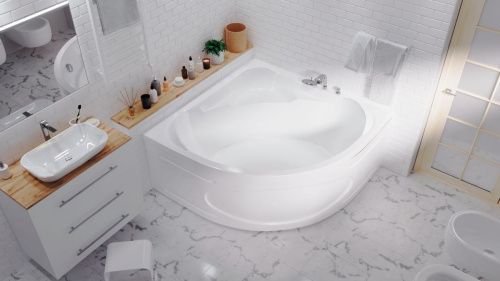 Ванна акриловая 1MarKa PALERMO 01па1515 150х150 угловая четверть круга без каркаса - фото 5