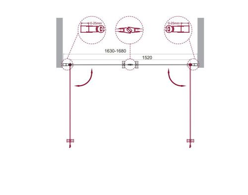 Душевая дверь BelBagno ETNA ETNA-B-2-170-C-Cr 170х195 стекло прозрачное профиль хром - фото 2