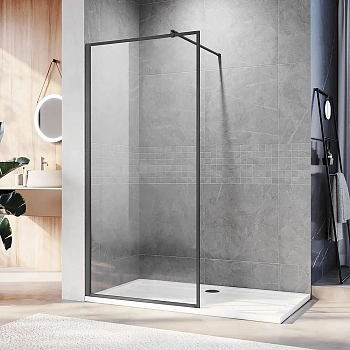 Душевая перегородка Veconi Korato KR81GR-120-01-C8 120х200 стекло прозрачное профиль графит