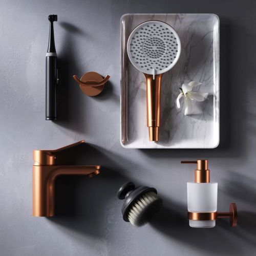 Смеситель Am.Pm X-Joy F85A02144 на раковину розовое золото - фото 4