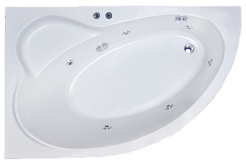 Ванна акриловая Royal Bath ALPINE RB819102ST-L 170х100 пристенная асимметричная с каркасом