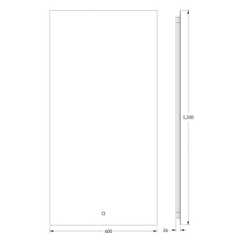 Зеркало с подсветкой Defesto GLOW DF 2508S 60х120 подвесное - фото 2