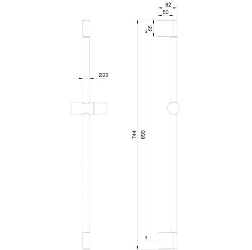 Душевая штанга Wonzon & Woghand WW-SL03-MB черный - фото 2