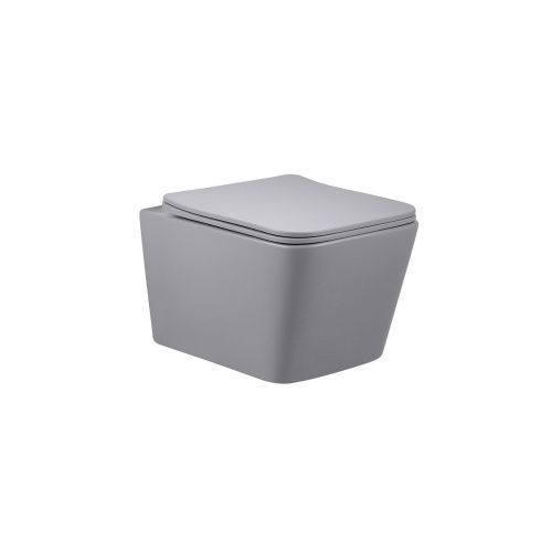 Унитаз подвесной Vincea Q-Line VT1-12MG серый с сиденьем микролифт безободковый душевой смыв - фото 2
