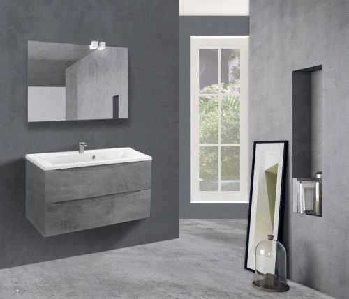 Тумба под раковину Vincea Mia VMC-2MA900BT 90х50 подвесная цвет серый - фото 2