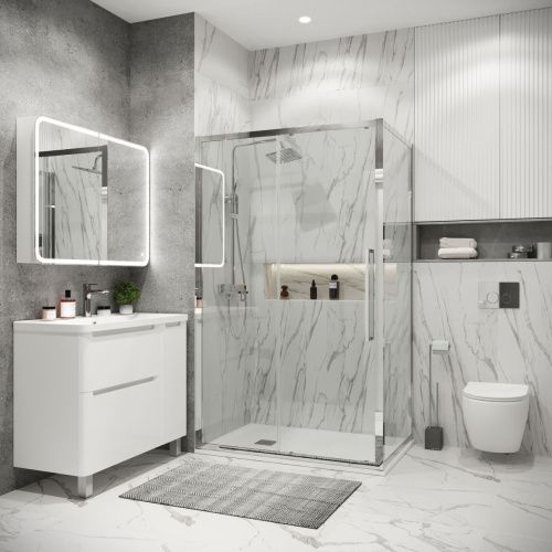 Душевая перегородка Grossman Cosmo 200.K33.02.70.10.00 70х195 стекло прозрачное профиль хром - фото 3