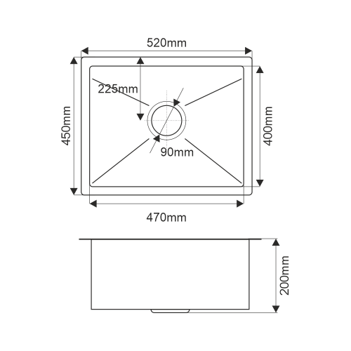 Кухонная мойка Melana ProfLine MLN-R5245HK 50х45 цвет серый поверхность матовая - фото 2