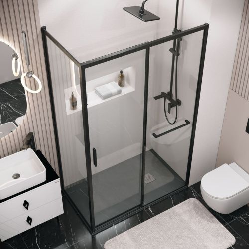 Душевая перегородка Grossman Style 200.K33.05.70.21.00 70х195 стекло прозрачное профиль черный - фото 4