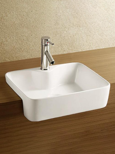 Раковина из сантехнического фаянса WeltWasser WW SK 10000003887 50х40 подвесная цвет белый 1 отверстие под смеситель - фото 2