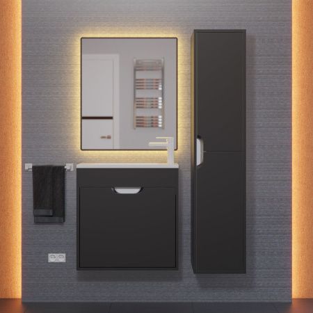 Тумба под раковину Uperwood Modul 2930205364 60х20 подвесная цвет черный