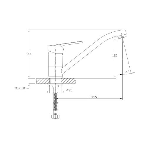 Смеситель для кухни Rush Victoria VI7135-27 на мойку хром - фото 2
