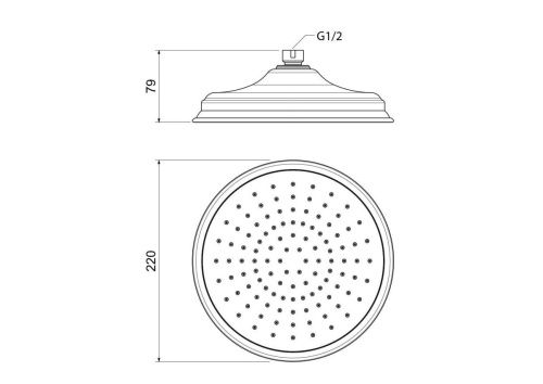 Верхний душ Aquatek КЛАССИК AQ2088CR 20х20 хром - фото 4