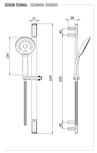 Душевой гарнитур Remer Vanity 317V315P3 настенный хром - фото 2