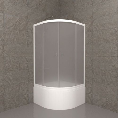 Душевой уголок Тритон Ультра Щ0000065752 90х90 стекло матовое профиль белый с поддоном - фото 3