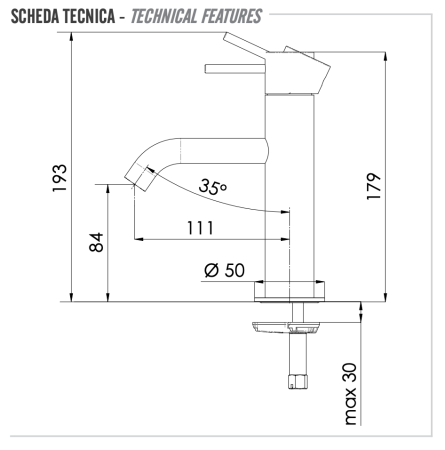 Смеситель Remer X Style X12NO на раковину черный