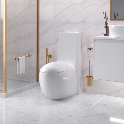 Унитаз напольный с бачком Grossman Solis GR-4424 белый с сиденьем микролифт безободковый каскадный смыв - фото 5