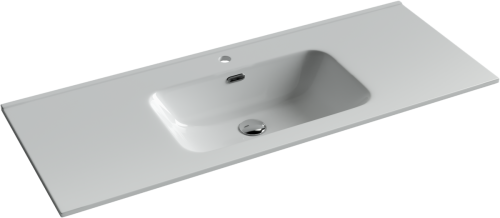 Раковина из сантехнического фарфора Ceramica Nova ELEMENT CN7006 120х50 накладная цвет белый 1 отверстие под смеситель - фото 2