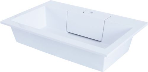 Раковина из искусственного камня Aquanet Фортуна 00182523 70х50 полувстраиваемая цвет белый 1 отверстие под смеситель - фото 2