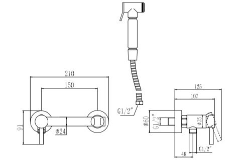 Гигиенический душ со смесителем Savol S-FXQ006L серый - фото 2