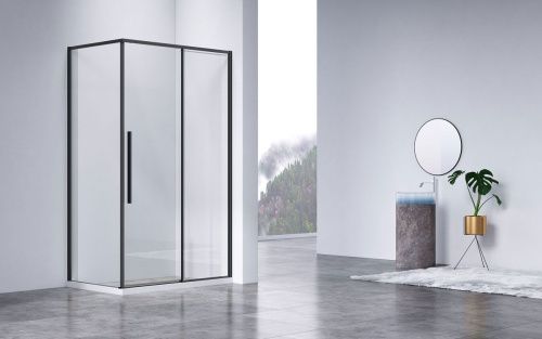 Душевой уголок Vincea Slim-N VSR-4SN9014CLB 140х90 стекло прозрачное профиль черный без поддона - фото 2