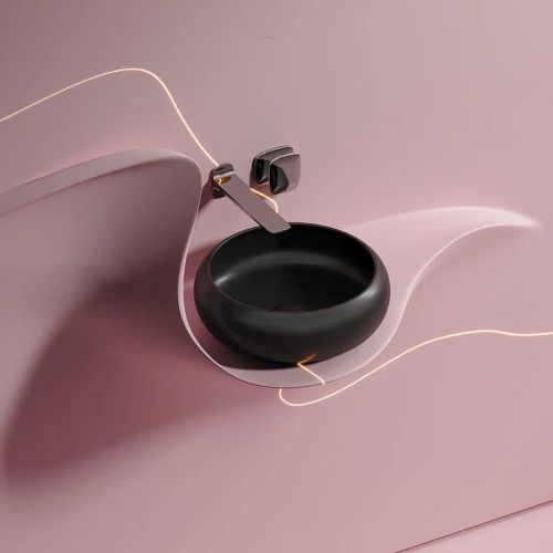 Раковина из сантехнического фарфора Ceramica Nova ELEMENT CN6050MB 40х40 накладная цвет черный без отверстий под смеситель - фото 3