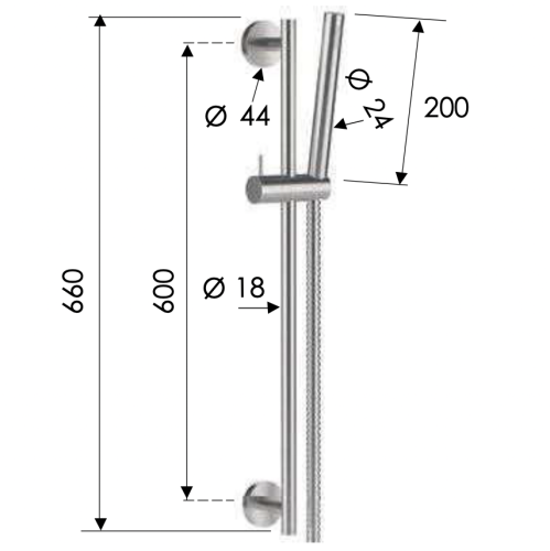 Душевой гарнитур Remer X Style Inox SS317M317MM настенный нержавеющая сталь - фото 2