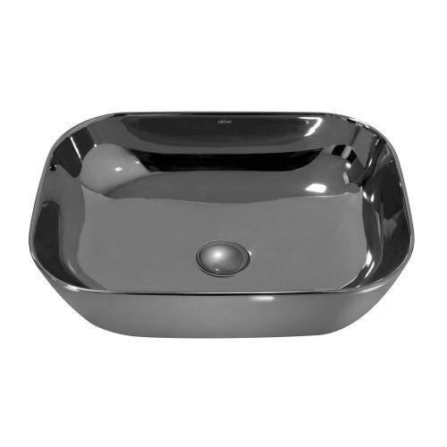 Раковина из сантехнического фаянса Abber RECHTECK AC2200GS 50х30 накладная цвет хром без отверстий под смеситель - фото 2