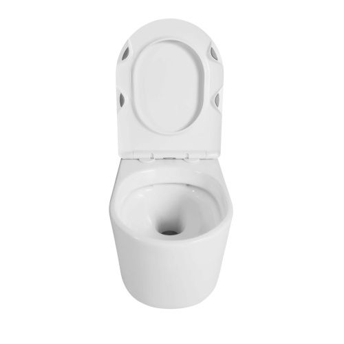 Унитаз подвесной Grossman Thin Rim GR-5602S белый с сиденьем микролифт безободковый каскадный смыв - фото 4