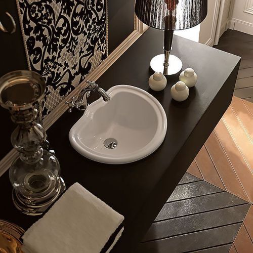 Раковина из сантехнического фарфора Kerasan Retro 103101bi*0 50х40 встраиваемая цвет белый без отверстий под смеситель