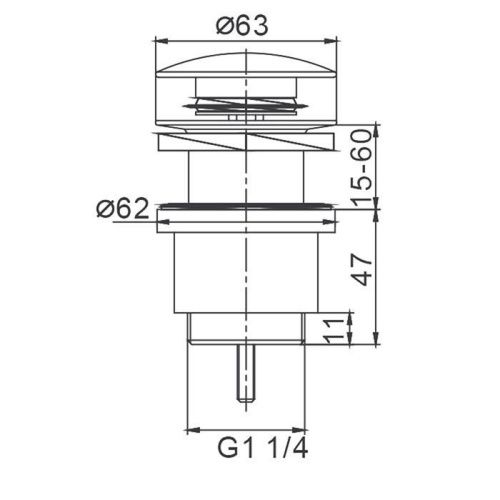 Донный клапан с переливом для раковины Frap F62-7 черный - фото 2