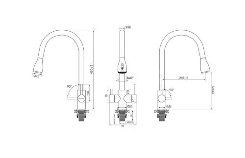 Смеситель для кухни Paulmark LANGE La214212-LG на мойку золото - фото 2