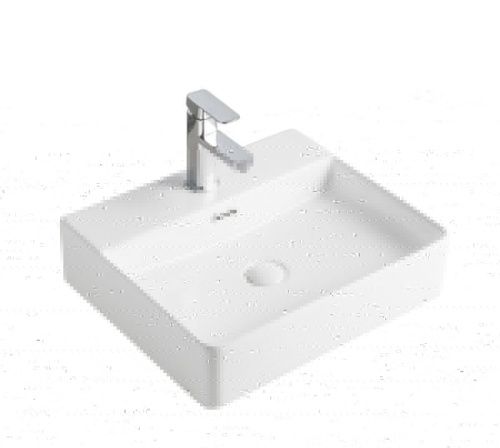 Раковина из сантехнического фарфора Orange B04-500w 50х40 накладная цвет белый - фото 3