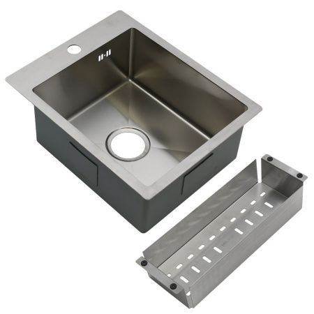 Кухонная мойка Melana ProfLine MLN-R4050H+коландер 40х50 цвет серый поверхность матовая