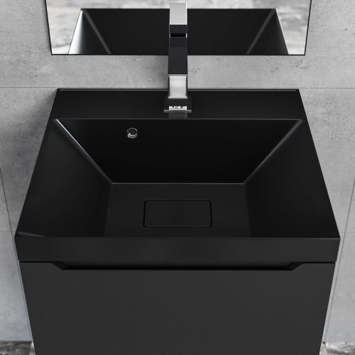 Раковина из искусственного камня Uperwood Classic New RClassicNew50bg 50х50 полувстраиваемая цвет черный - фото 3