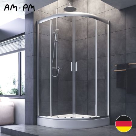 Душевой уголок Am.Pm Gem W90G-401-100WT 100х100 стекло прозрачное профиль хром без поддона
