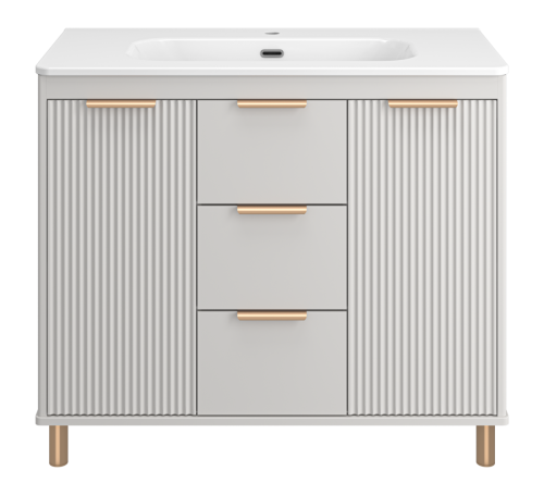 Тумба под раковину Brevita Risacca RIS-06100-0342Я 90х50 напольная цвет серый - фото 2