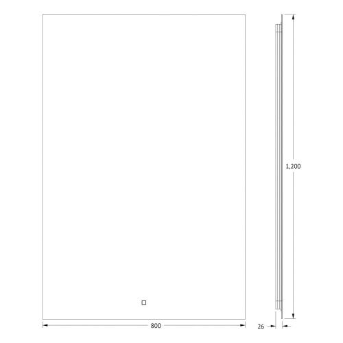 Зеркало с подсветкой Defesto GLOW DF 2520S 80х120 подвесное - фото 2