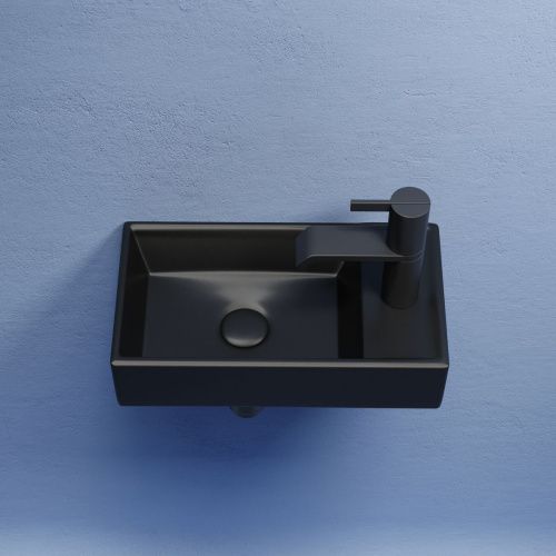 Раковина из сантехнического фарфора Ceramica Nova ELEMENT CN6051LMB 40х20 подвесная цвет черный 1 отверстие под смеситель - фото 4