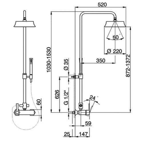 Душевая стойка Cisal Cherie CH0040246T настенная цвет хром - фото 2